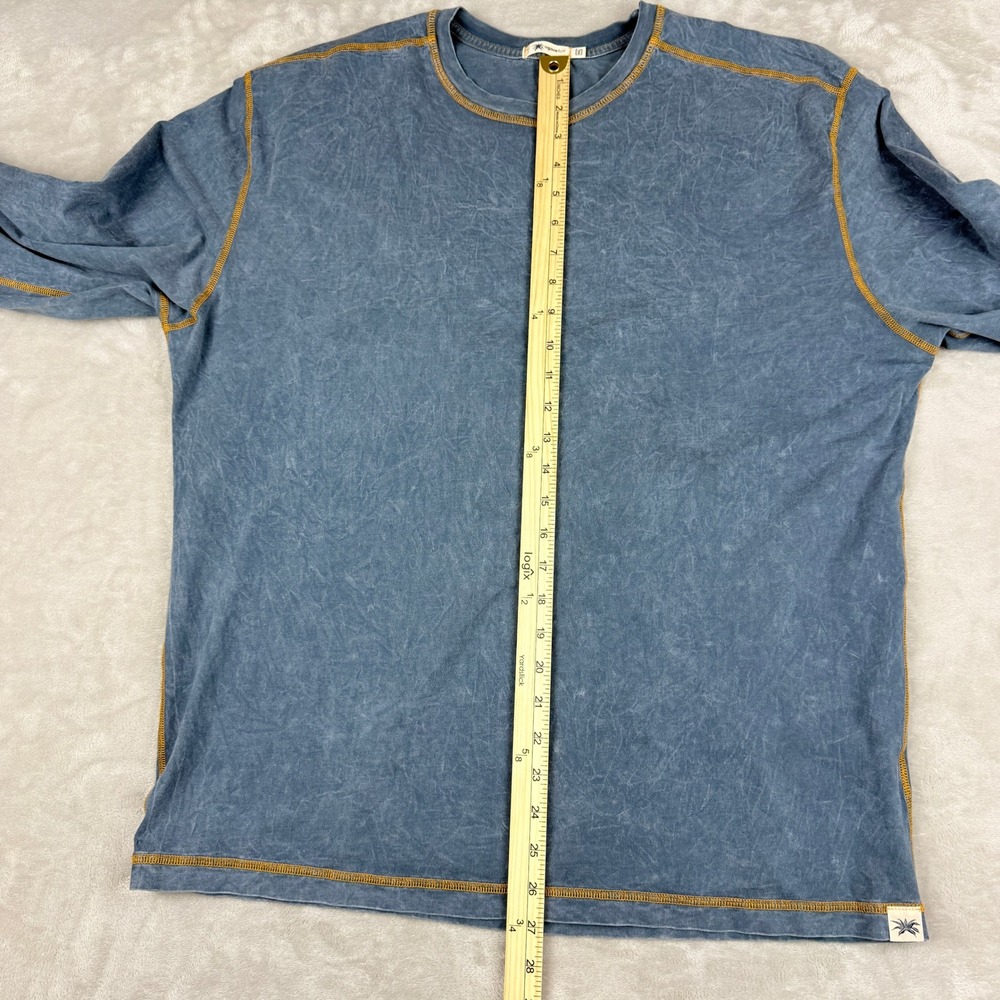 Agave Lux Men XXL Shirt Stone Blue Long Sleeve Supima Cotton Crewneck USA Made - Picture 10 of 14
